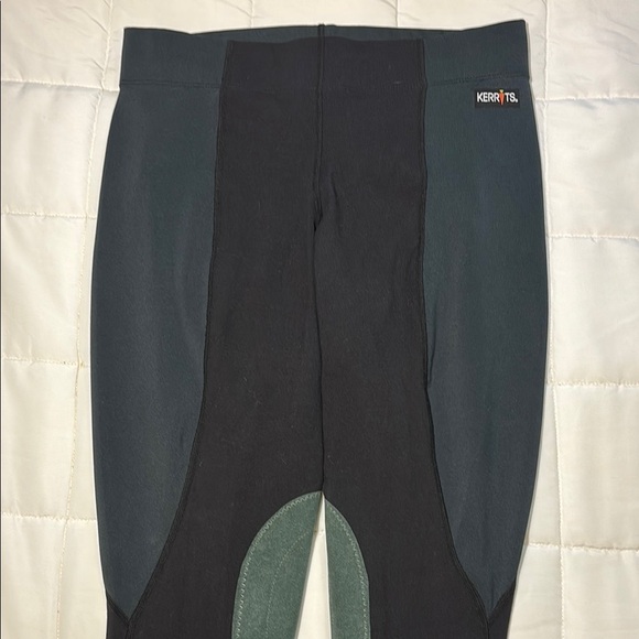 Kerrits Equestrian Flex Tight Legging Pant Full Stretch Black / Green Size M - Picture 1 of 12